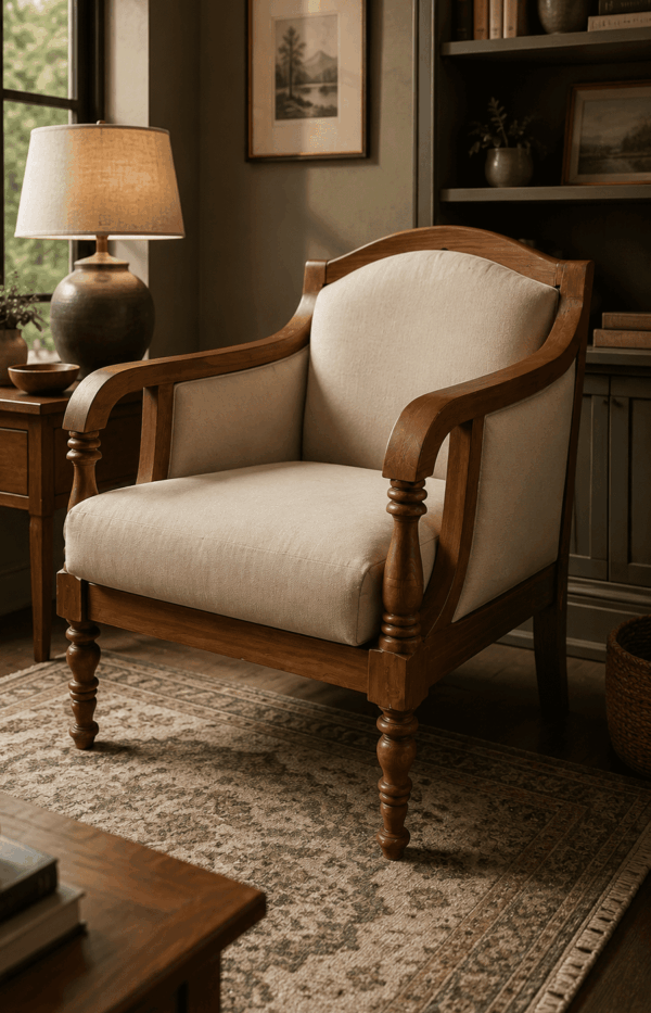 Wooden Lounge Chair With Cushion