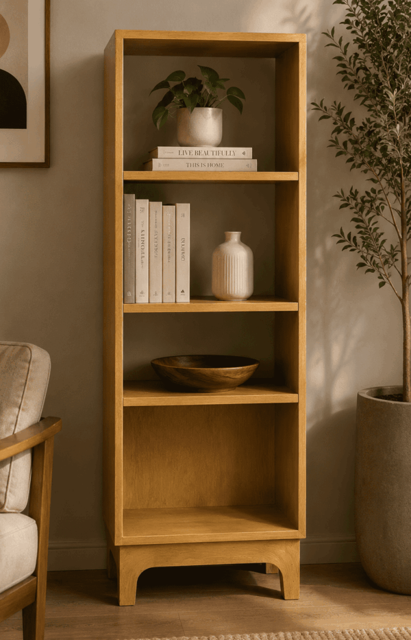 Tall Wooden Open Shelf