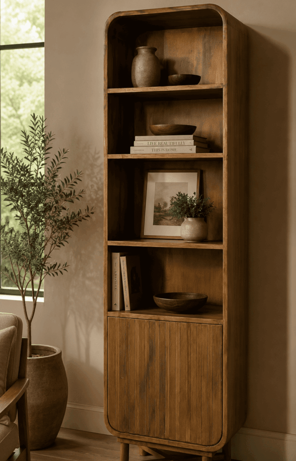 Tall Wooden Cabinet Shelf