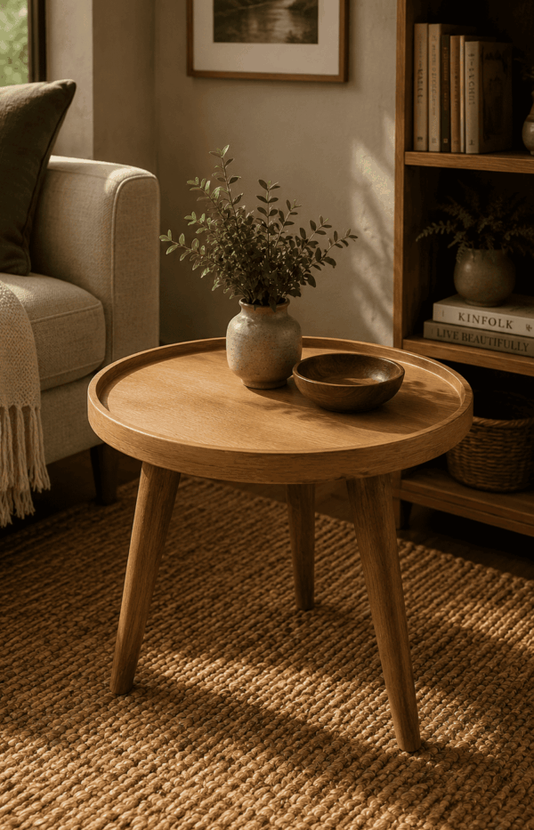 Round Wooden Low Table