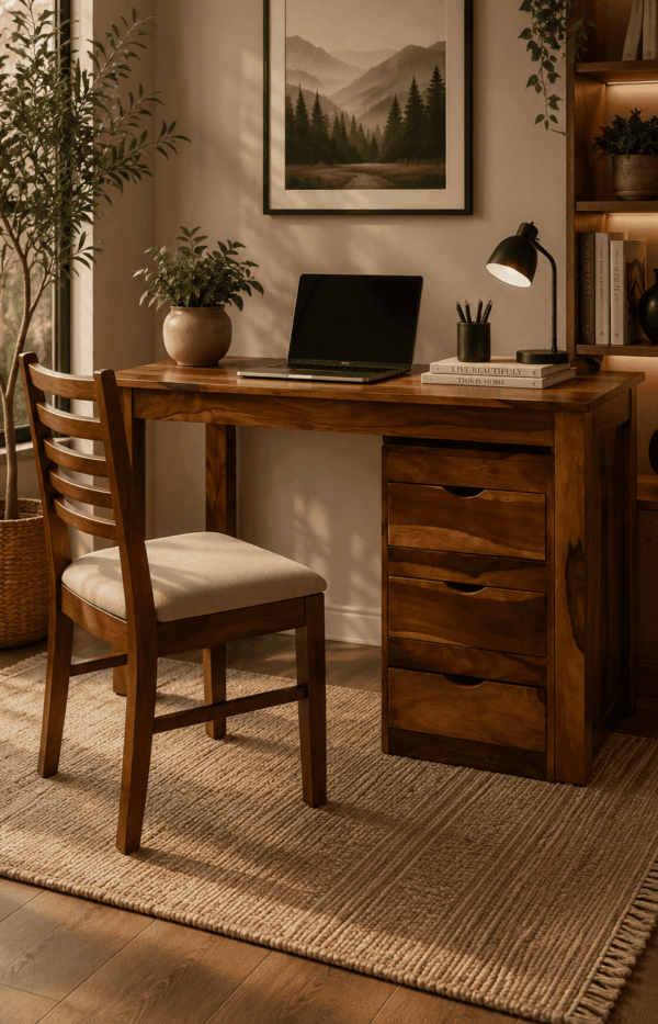 Alexa Study Table With Wooden Chair