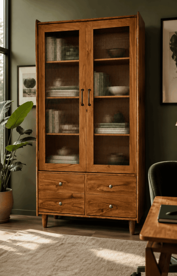 Wooden Glass Door Cabinet