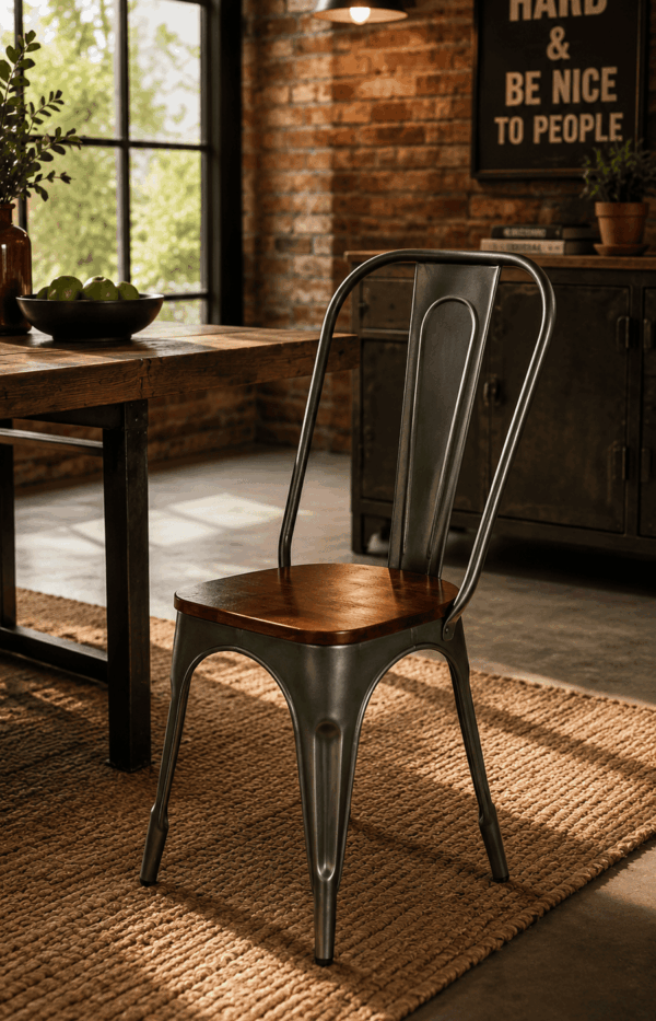 Daisy Chair Metal Frame And Wooden Top