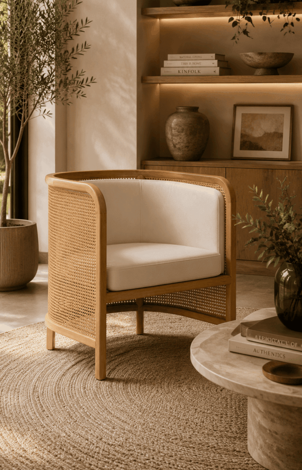 Modern Cane Accent Chair