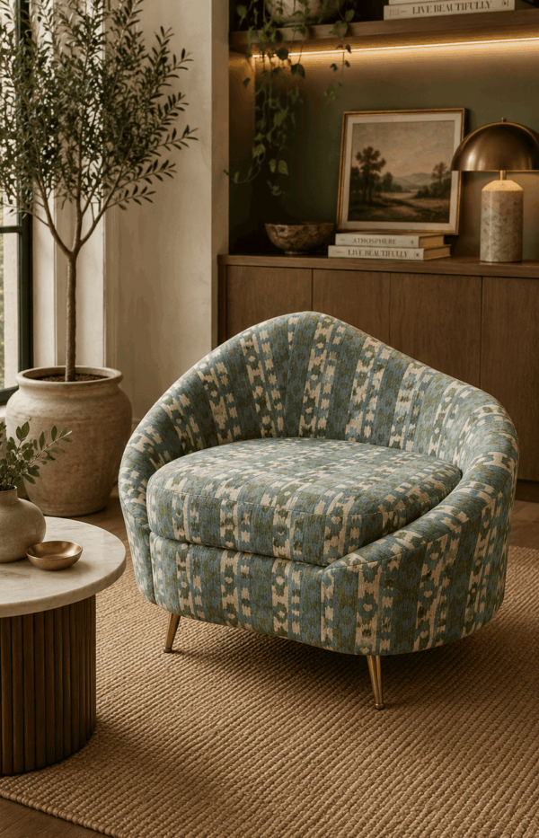 Contemporary Patterned Accent Chair
