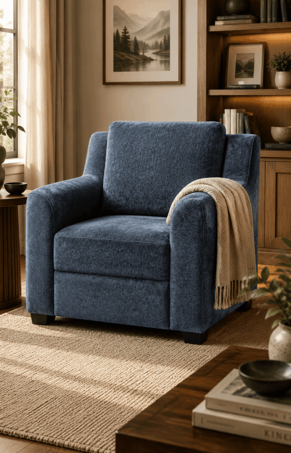 Erica Upholstered Single Seater Sofa In Livid Color