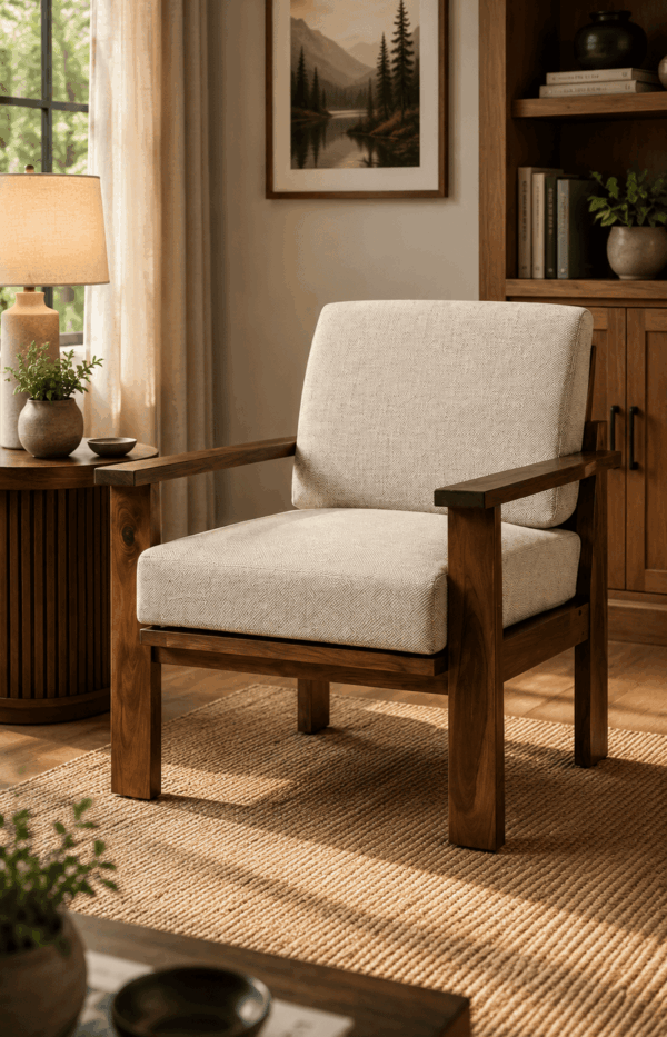 Athena Wooden Single Seater Sofa