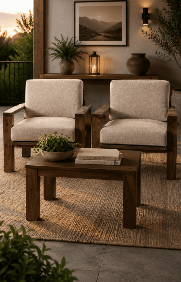 Set Of 2 Athena Single Seater Sofas With Coffee Table