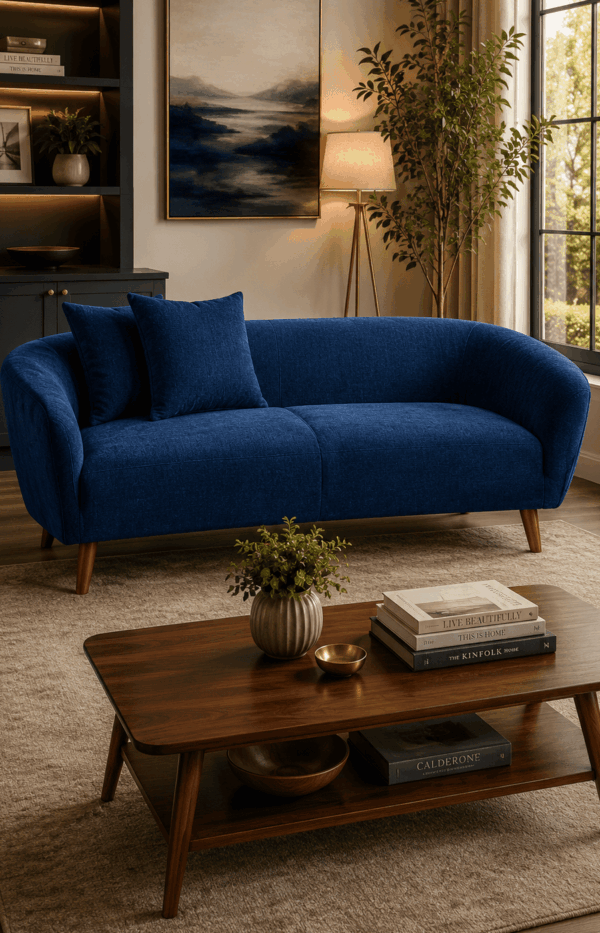 Modern Curved Fabric Sofa 2