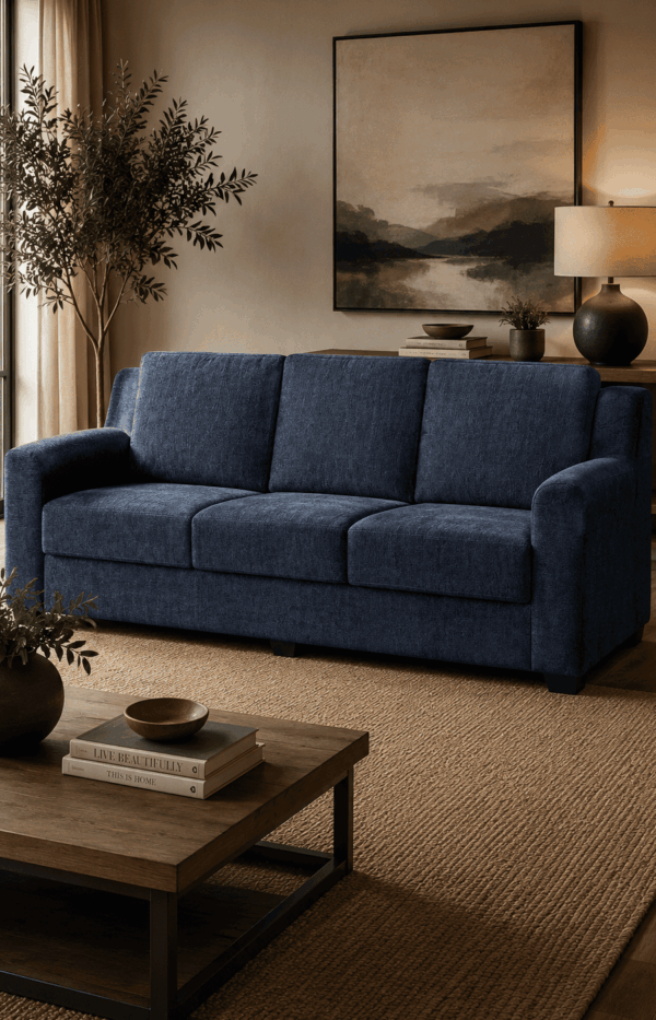 Erica Upholstered 3 Seater Sofa In Livid Color