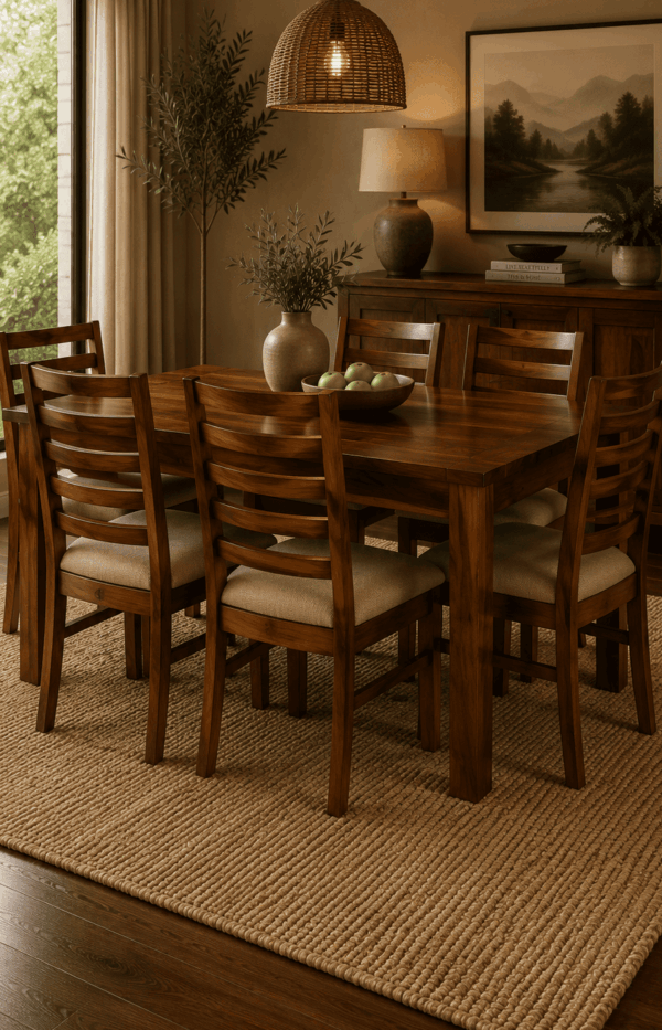 Alexa Solid Wood 6 Seater Dining Set