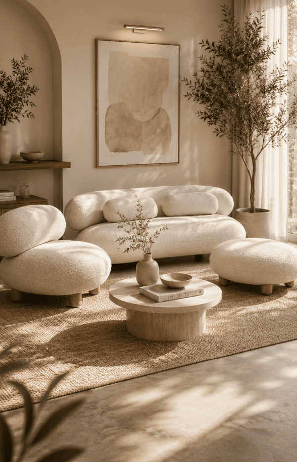 Ivory Pebble Sofa