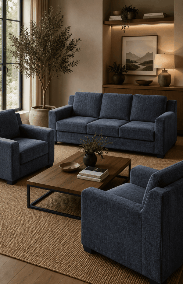 Erica Upholstered 5 Seater Sofa Set
