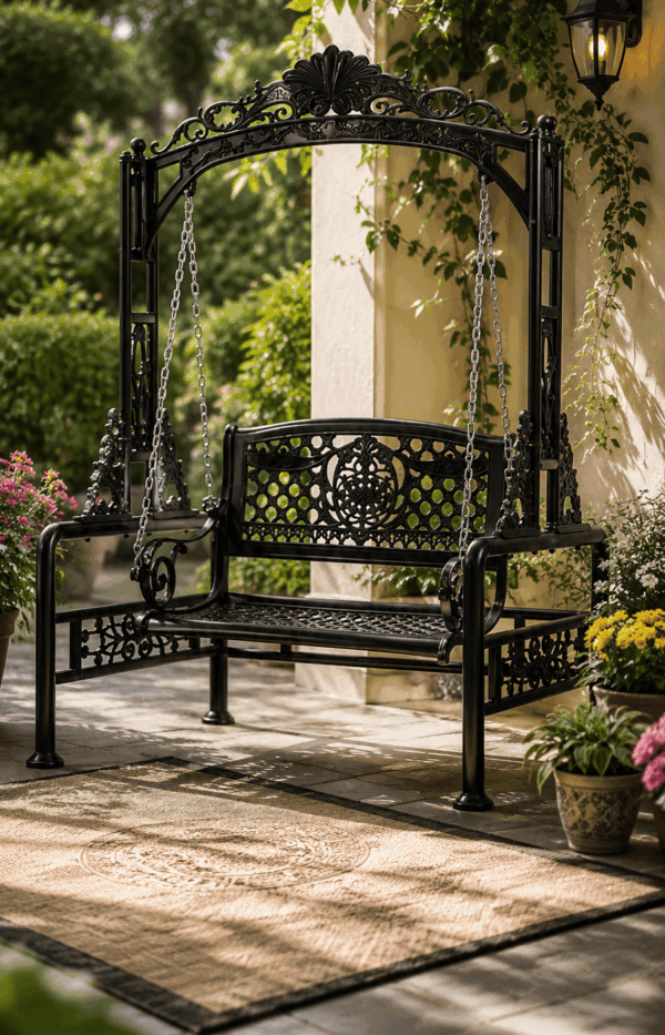 Traditional Carved Swing Bench