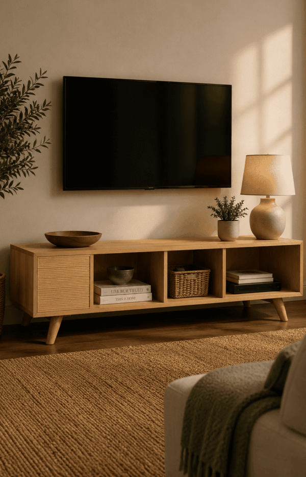 Wooden Tv Console With Storage