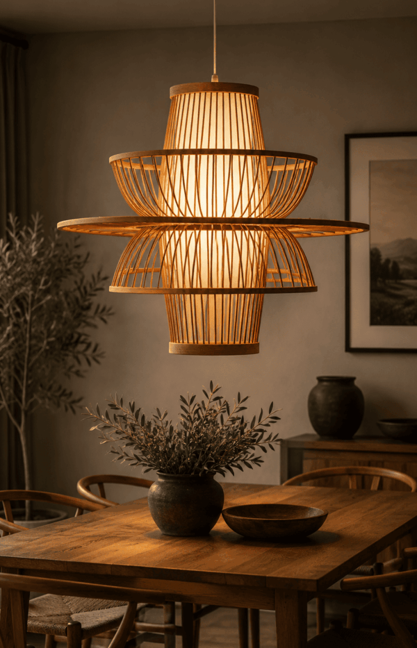 Handwoven Bamboo Pendant Lamp