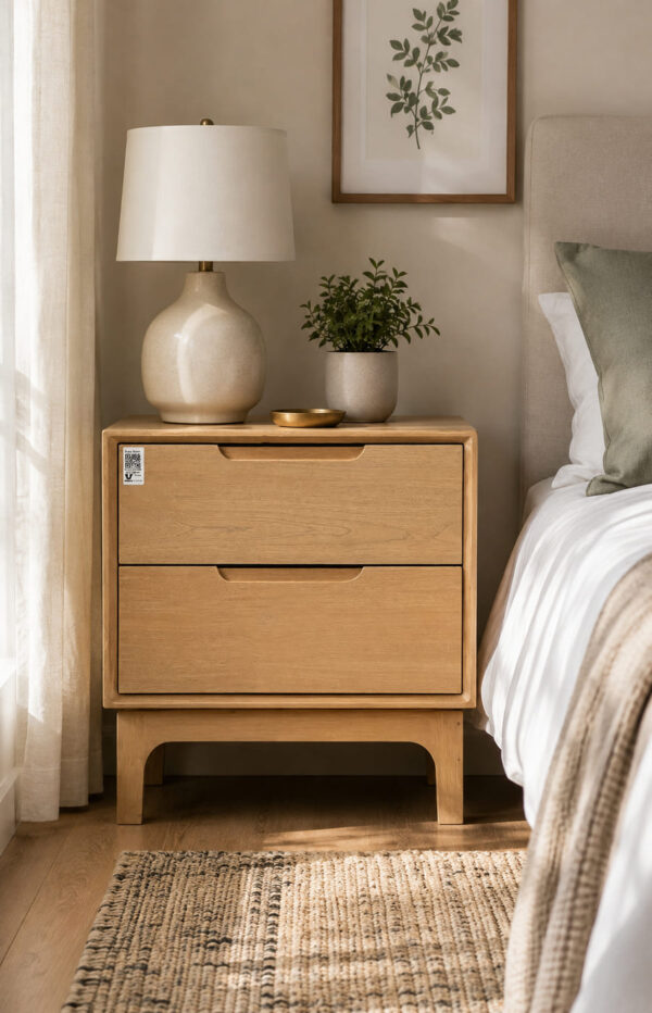 Modern Wooden 2 Drawer Chest of Drawers