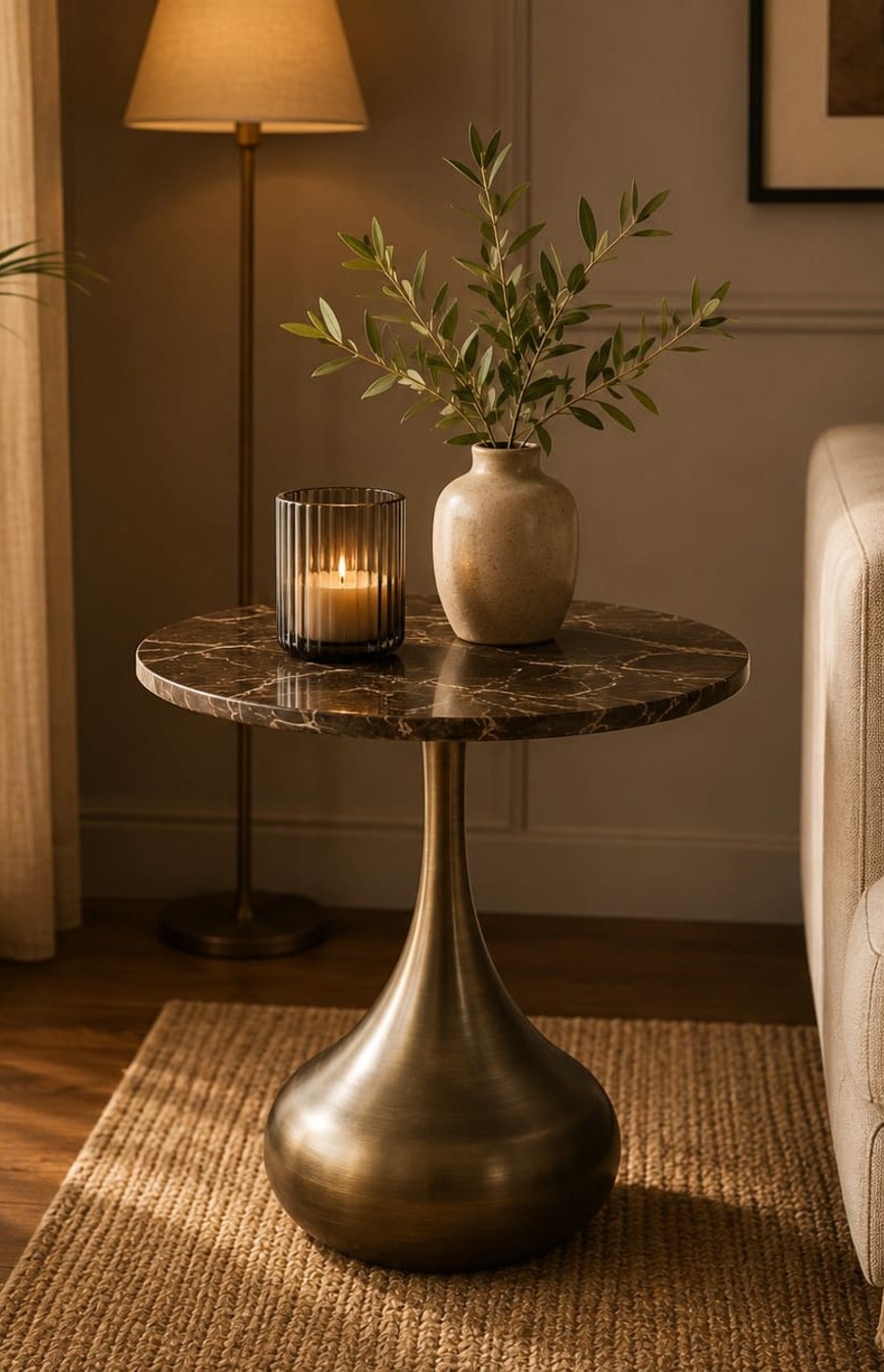 Marble Tulip Side Table