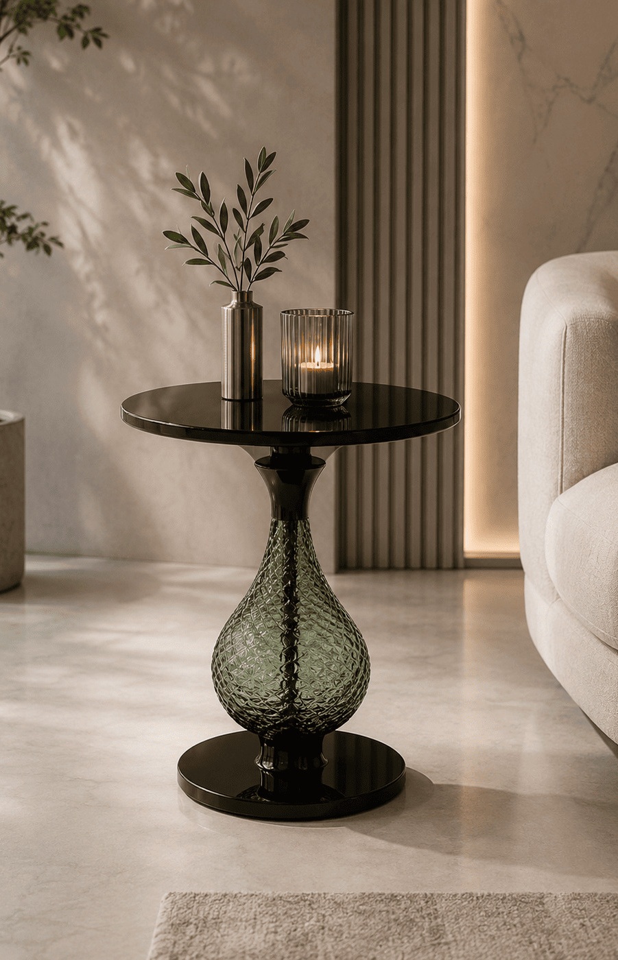 Emerald Drop Side Table