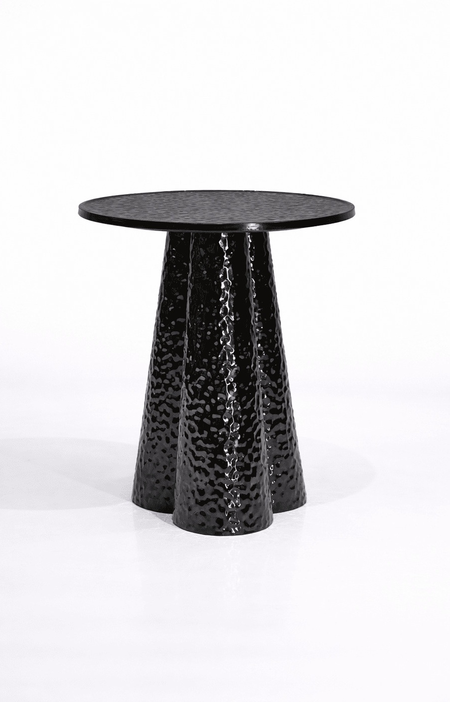 Black Hammered Side Table - Image 2