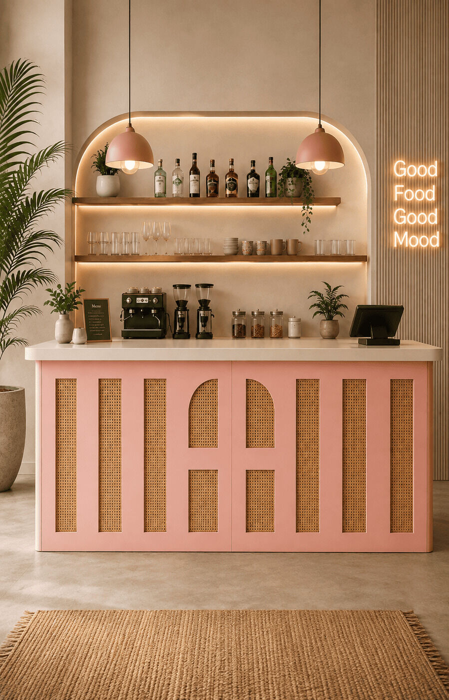 Rattan Food Counter