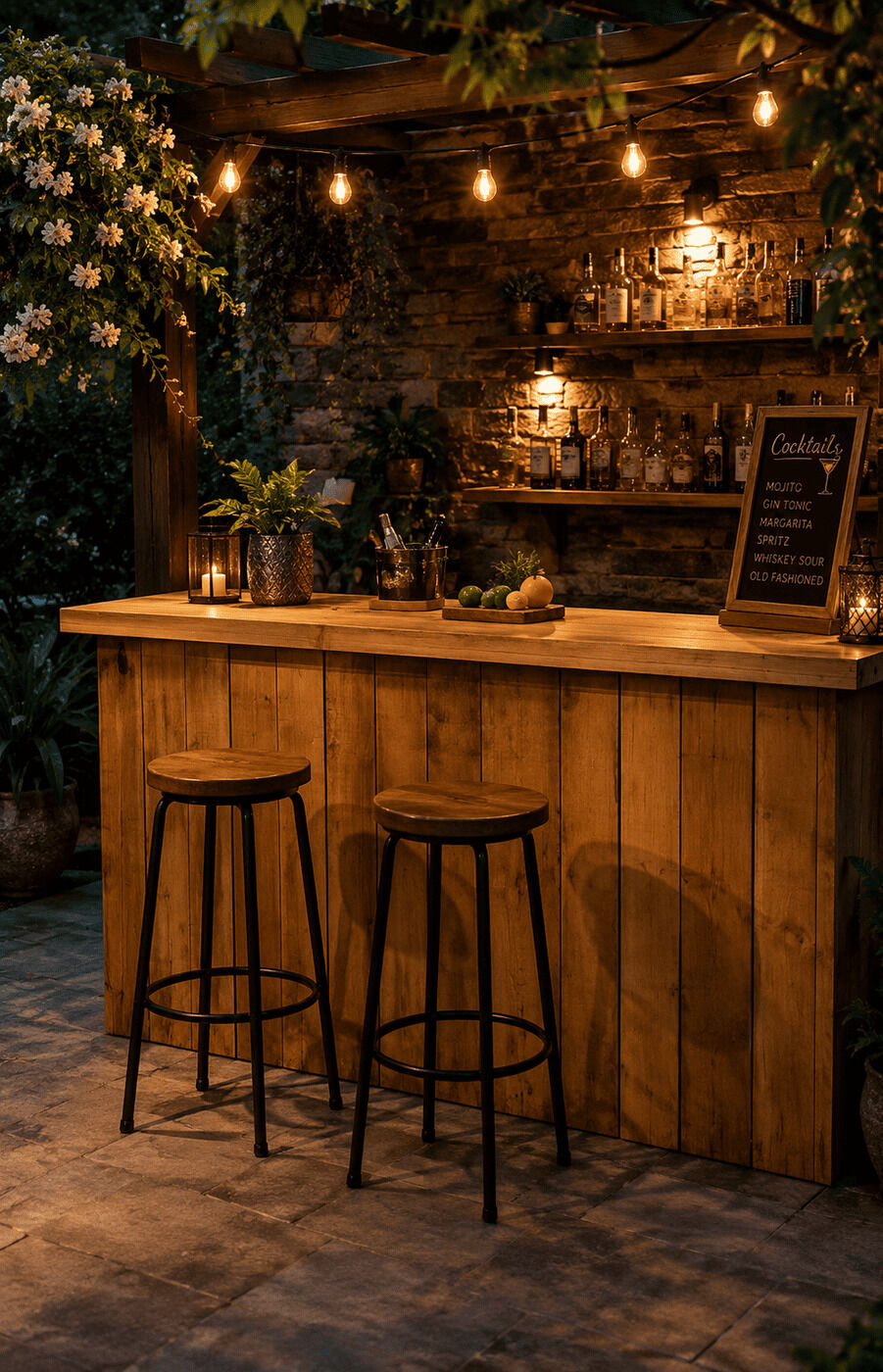 Raw Wood Dual Color Bar Counter (6 Feet)