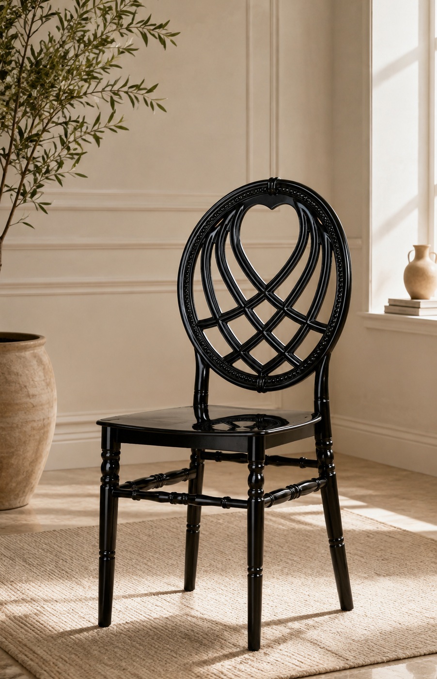 Infinity Black Heart Chair