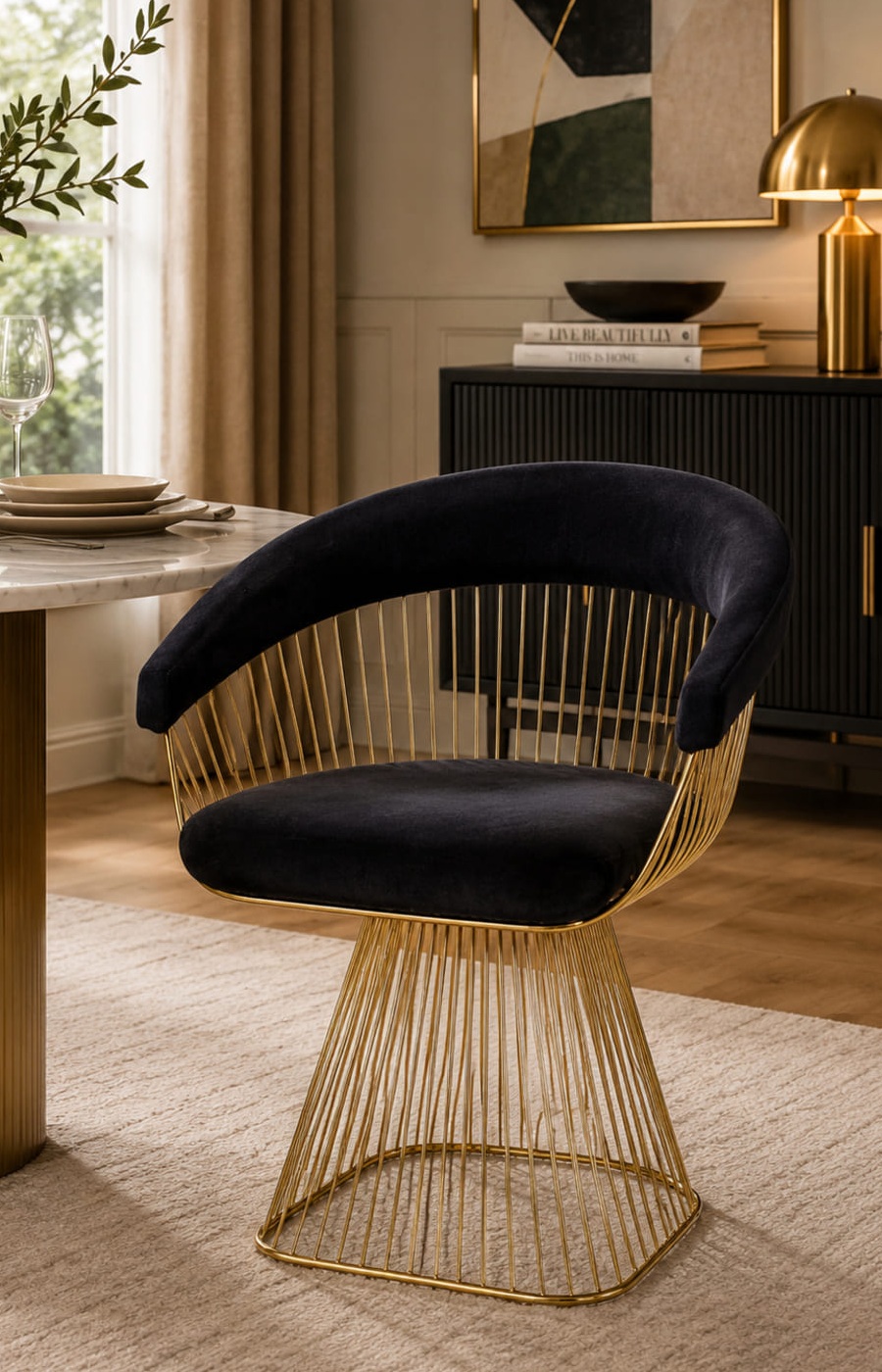 Black & Gold Round VIP Chair