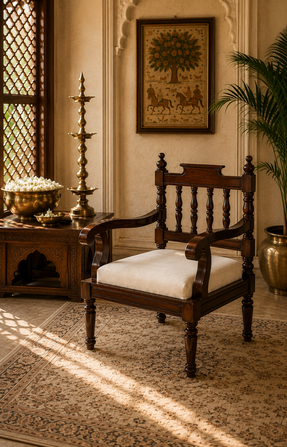Vintage Wooden Vedic Chair
