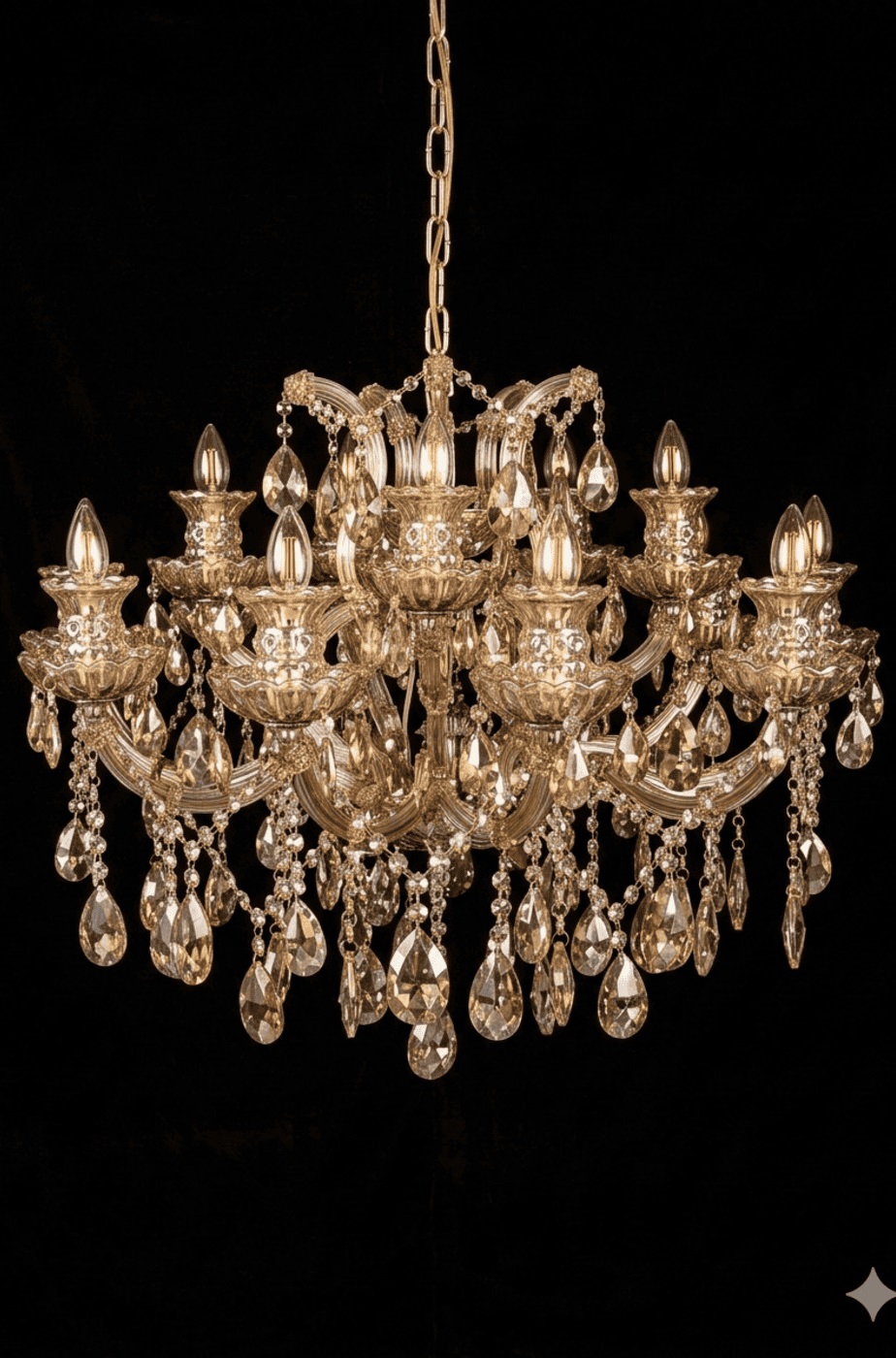 Champagne Crystal Chandelier - Big - Image 2