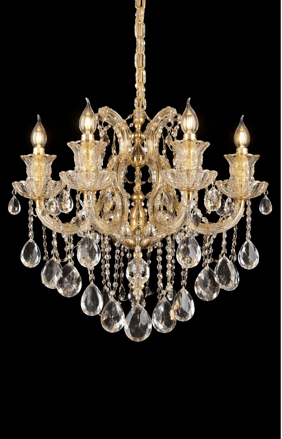 Champagne Crystal Chandelier - Small - Image 2