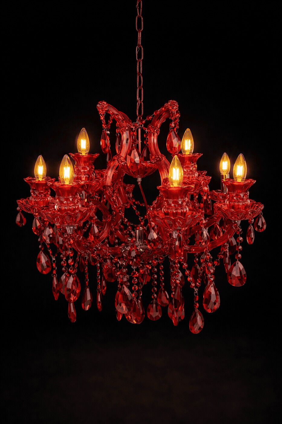 Red Crystal Chandelier - Small - Image 2