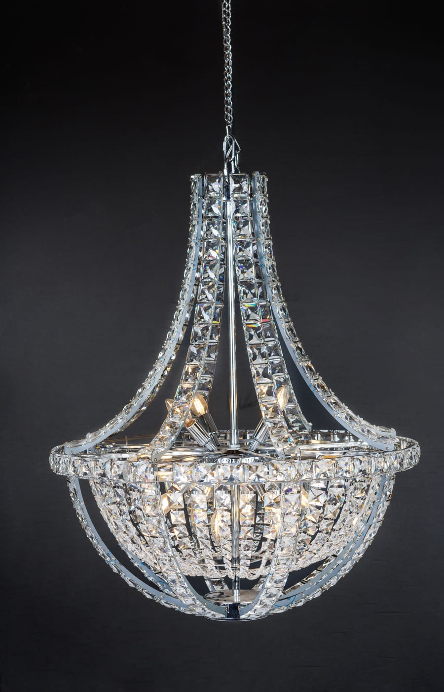 Big Crystal Basket Chandelier - Image 2