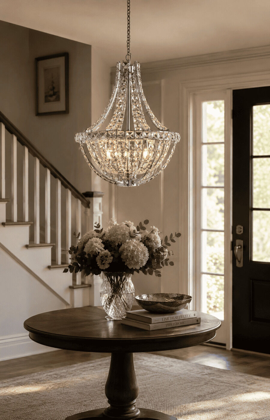Small Crystal Basket Chandelier