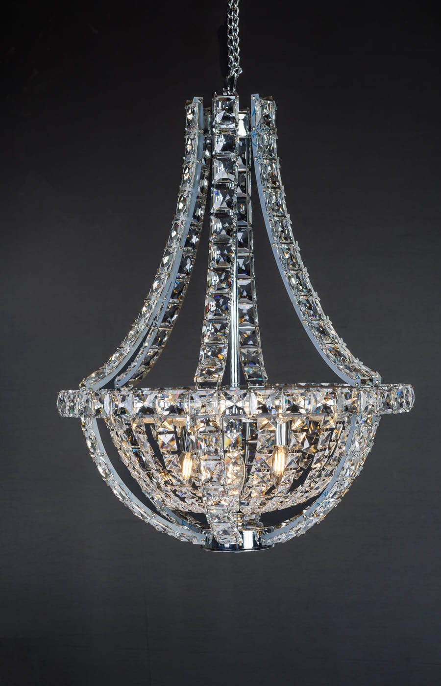 Small Crystal Basket Chandelier - Image 2