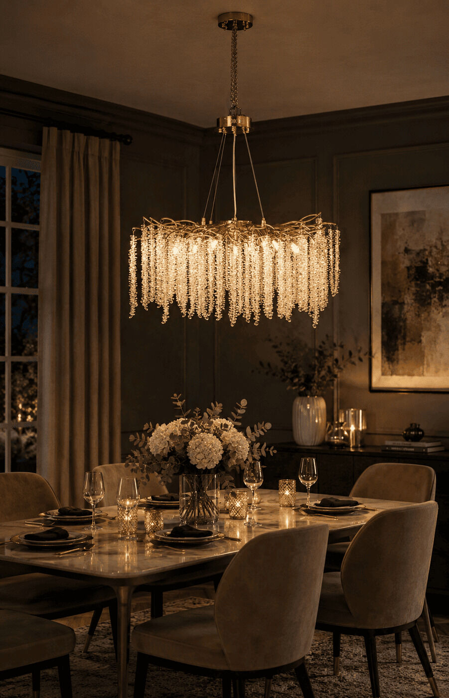 Crystal Rain Chandelier