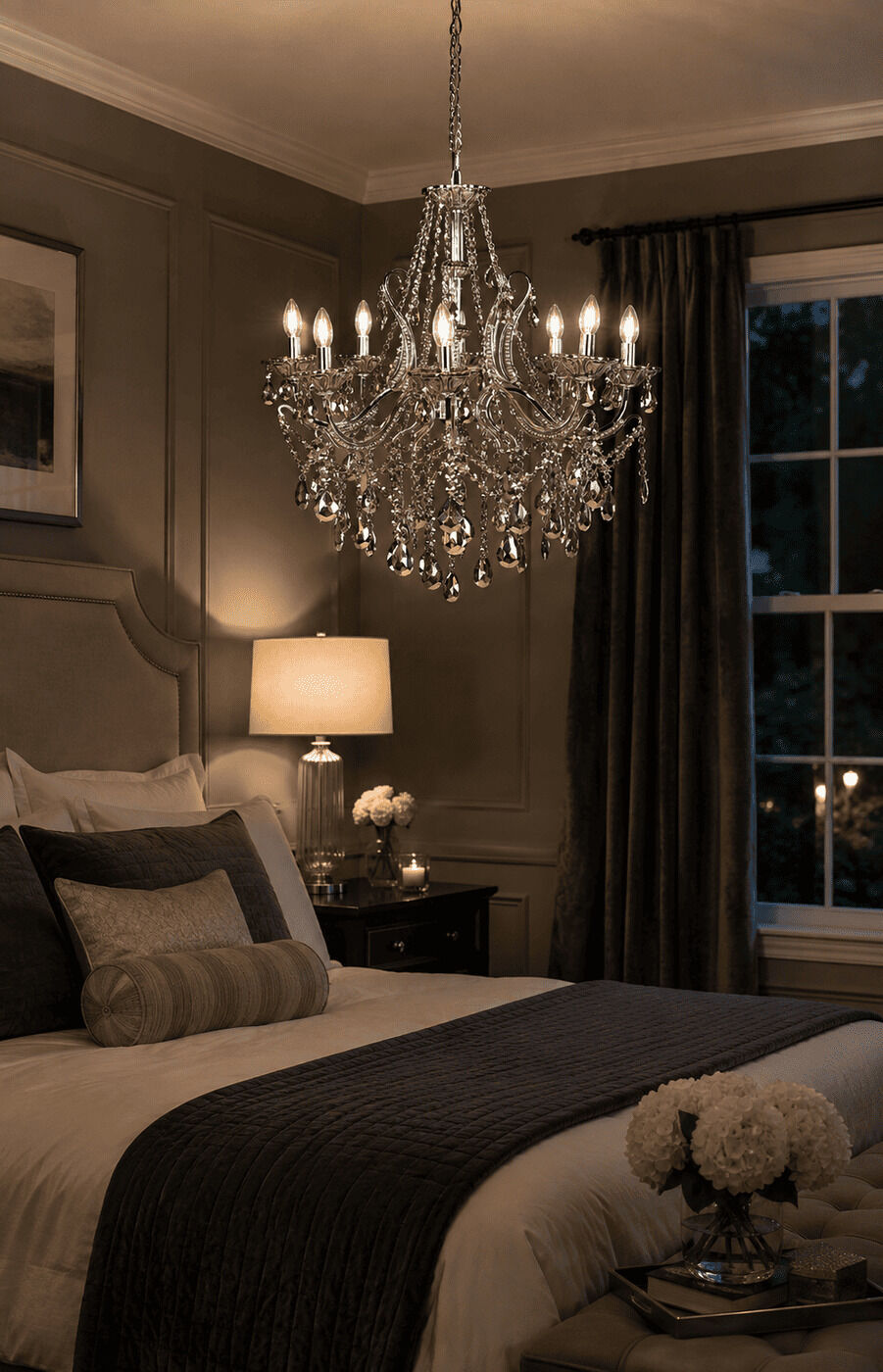 Big Grey Candle Chandelier