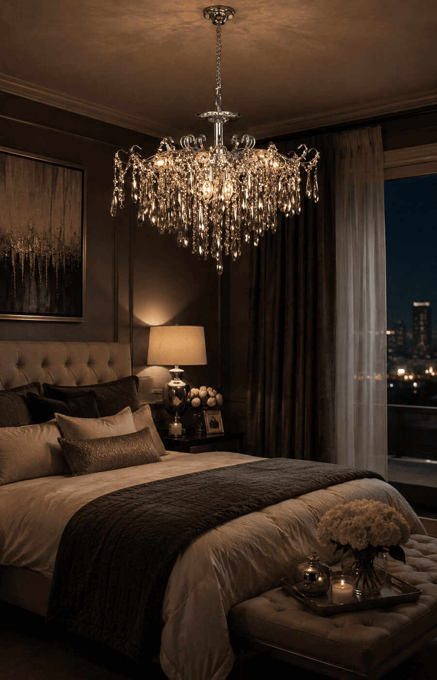 Grey Waterfall Chandelier