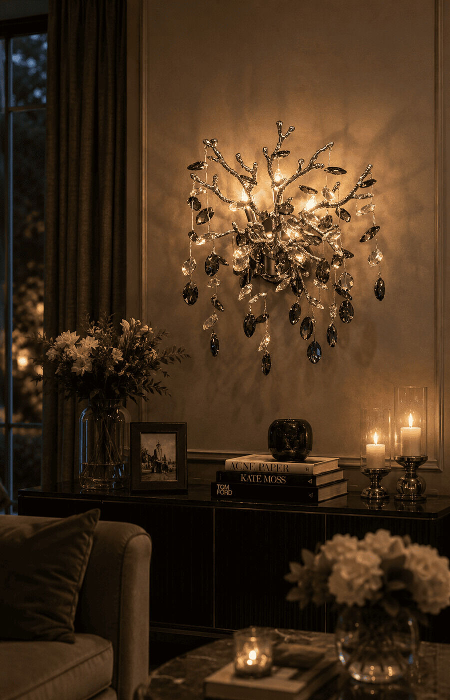Crystal Pendant Wall Sconce