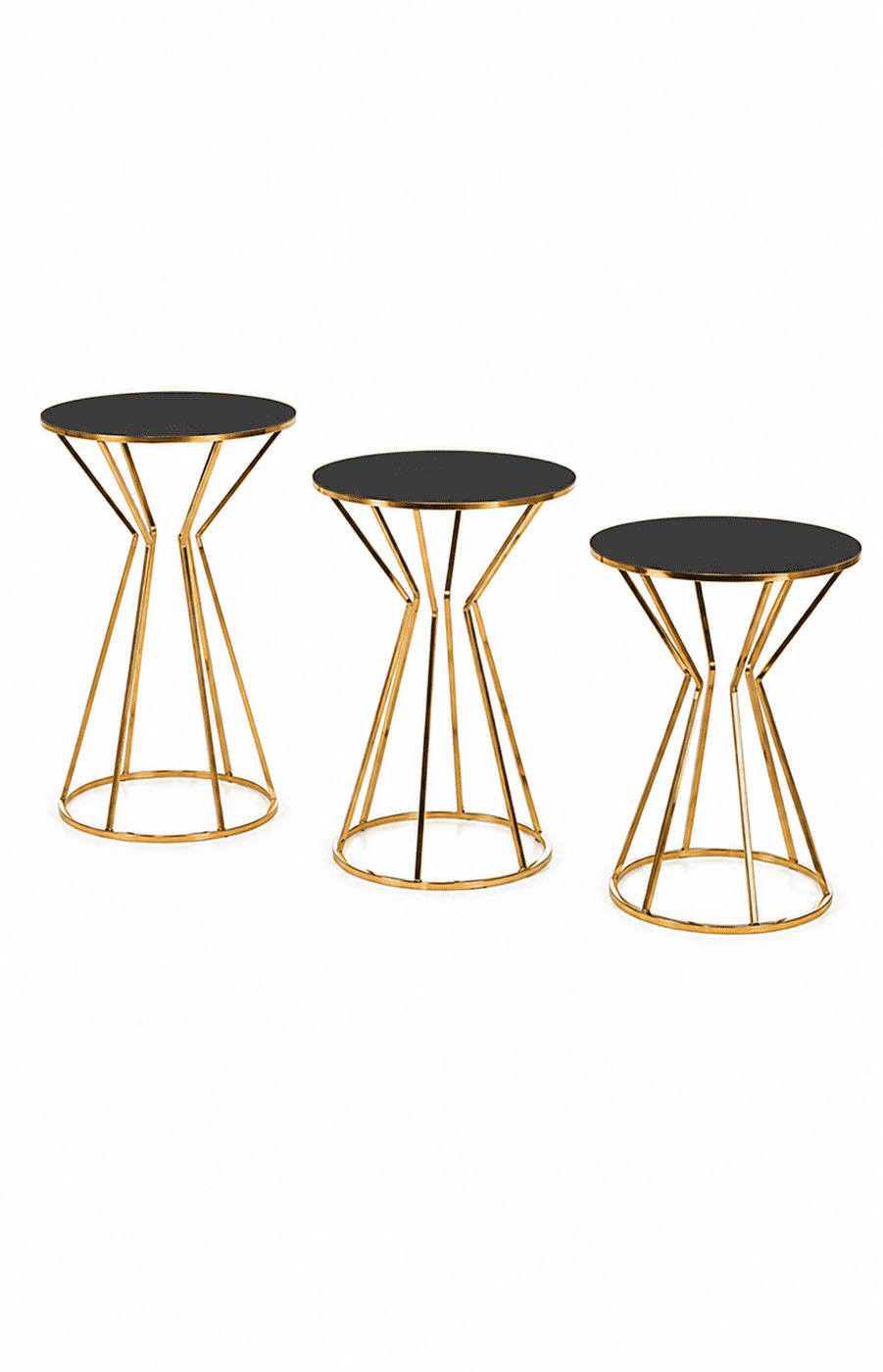 Hourglass Tables (Black Glass Top) - Image 2