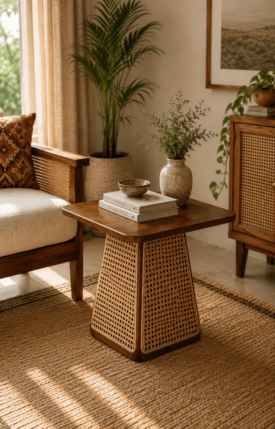 Square Rattan Weave Tepoy