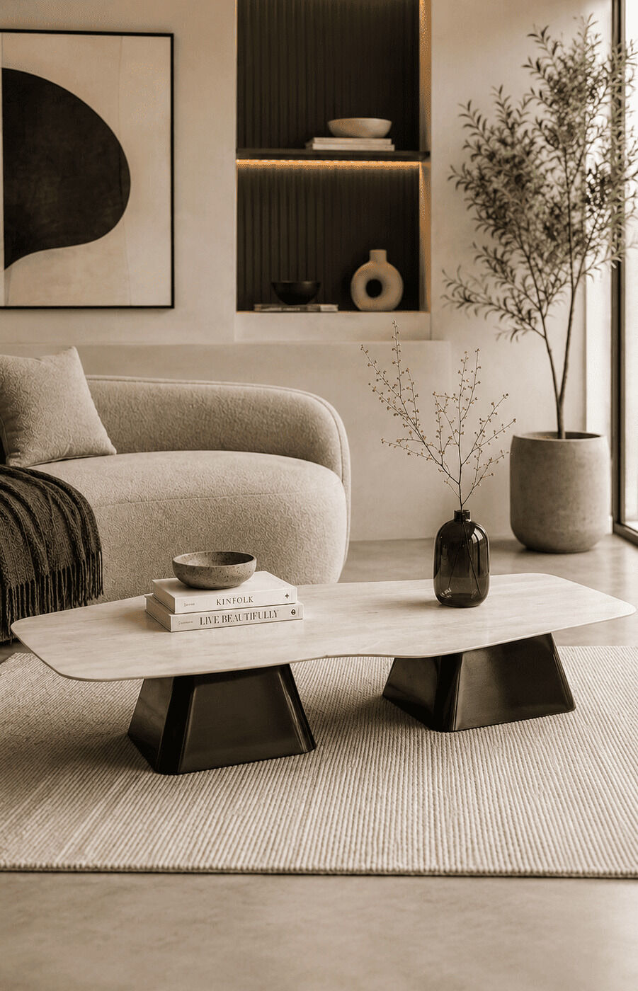Square Marble Tepoy Set