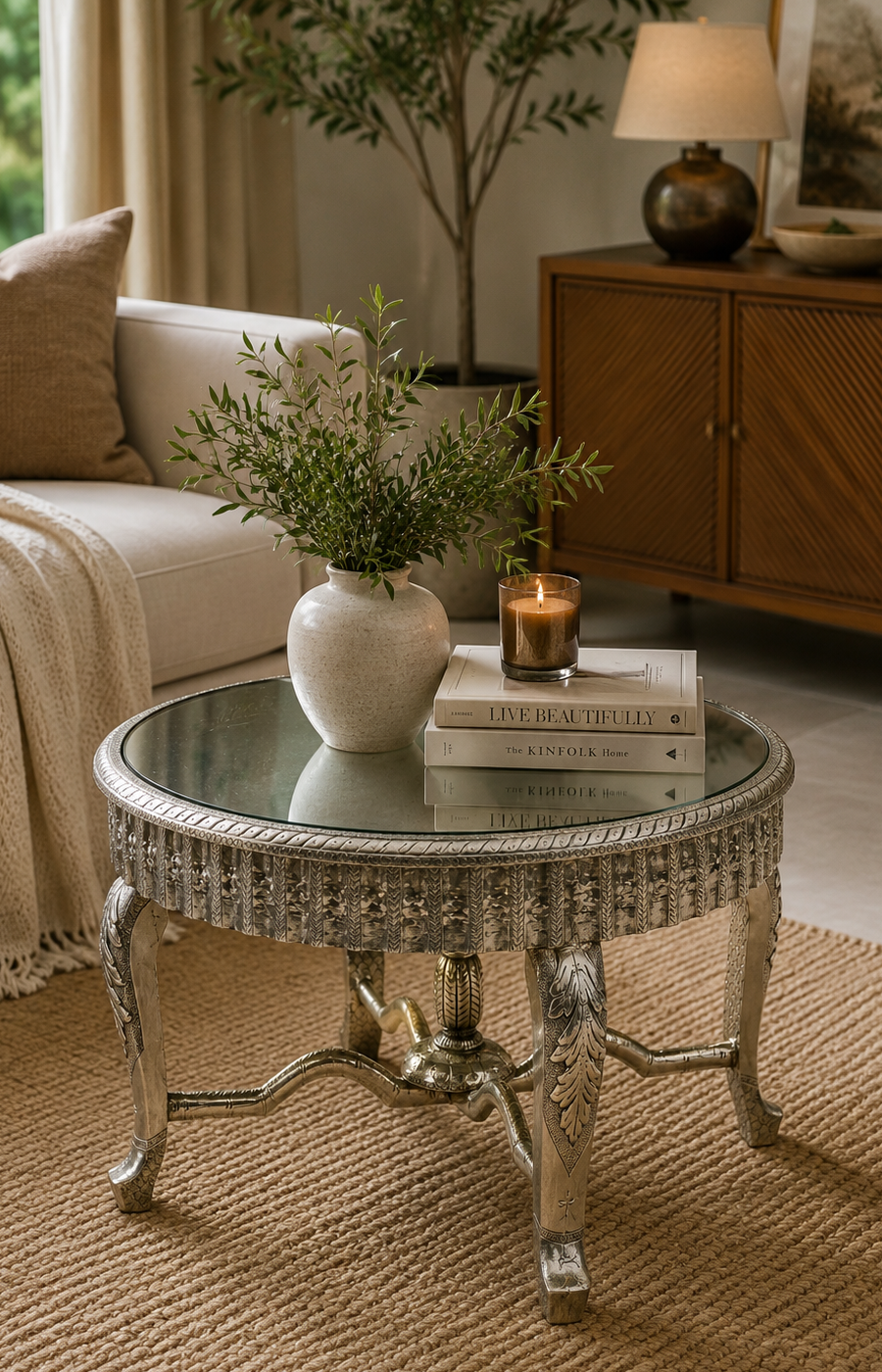 German Silver Round Table