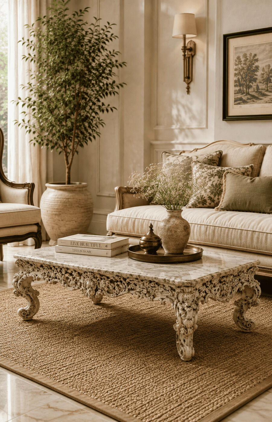 German Silver Rectangle Table