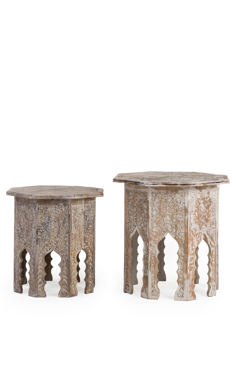 Antique Arabian Carved Tepoy Set - Image 2