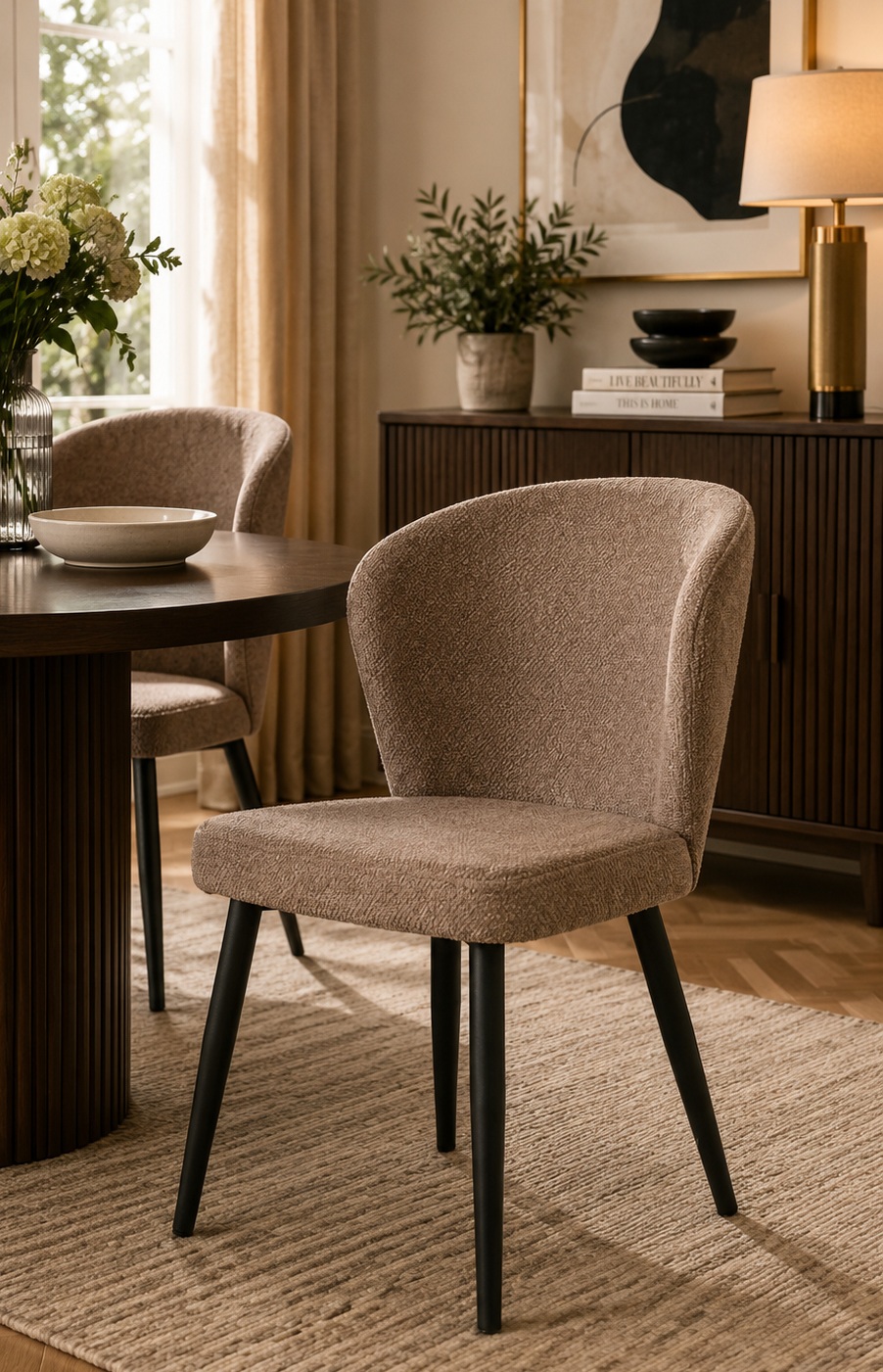 Cream Fabric Cafe Chair