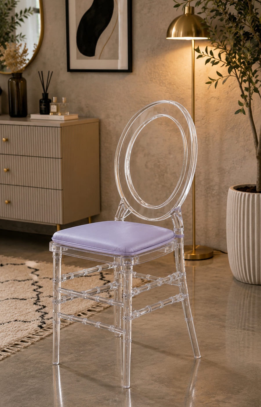 Acrylic Oval Back Chair