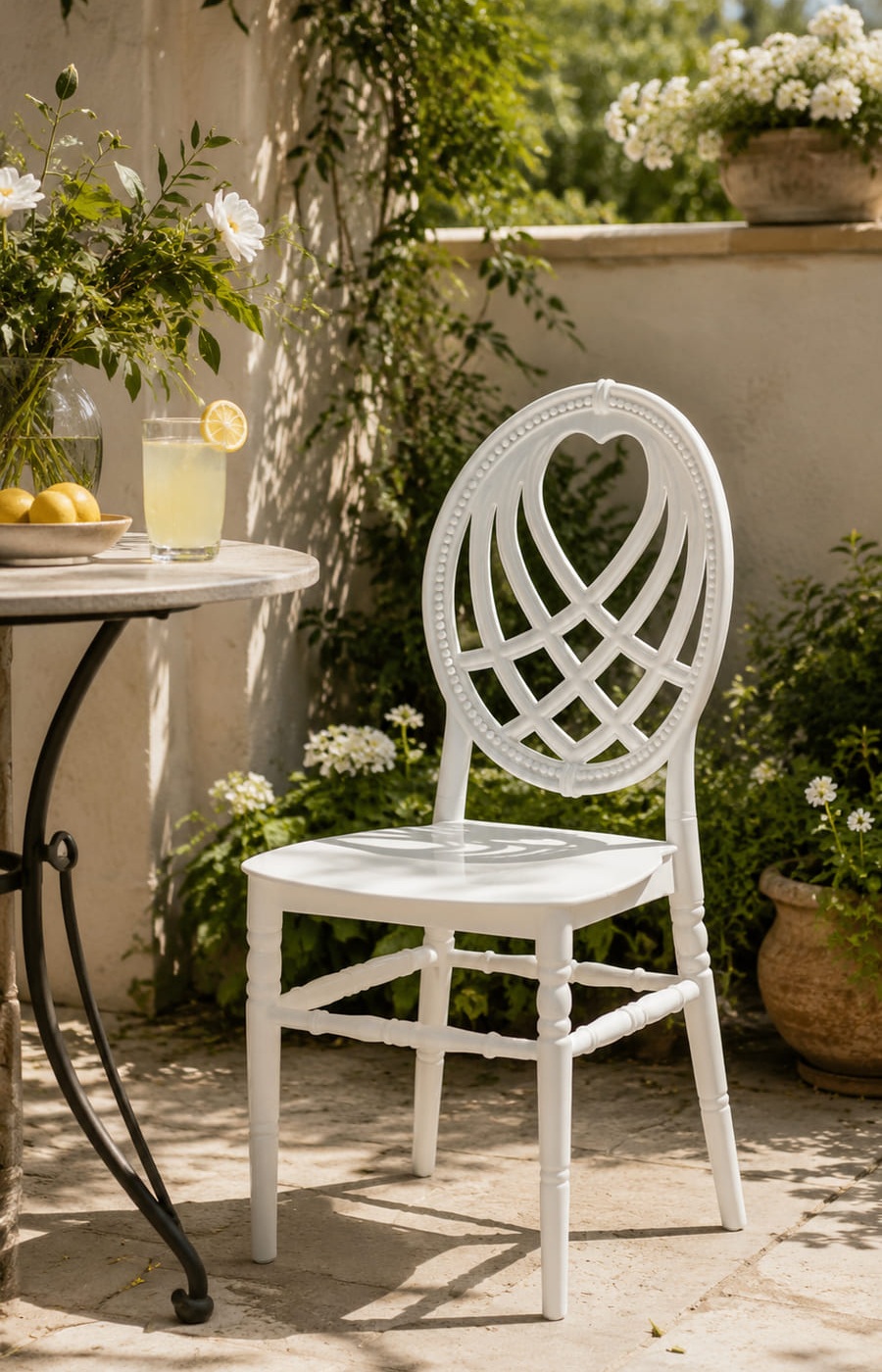 Infinity White Heart Chair