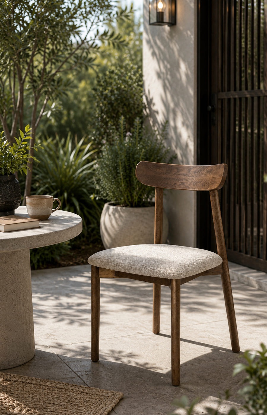 Walnut Arc Back Chair