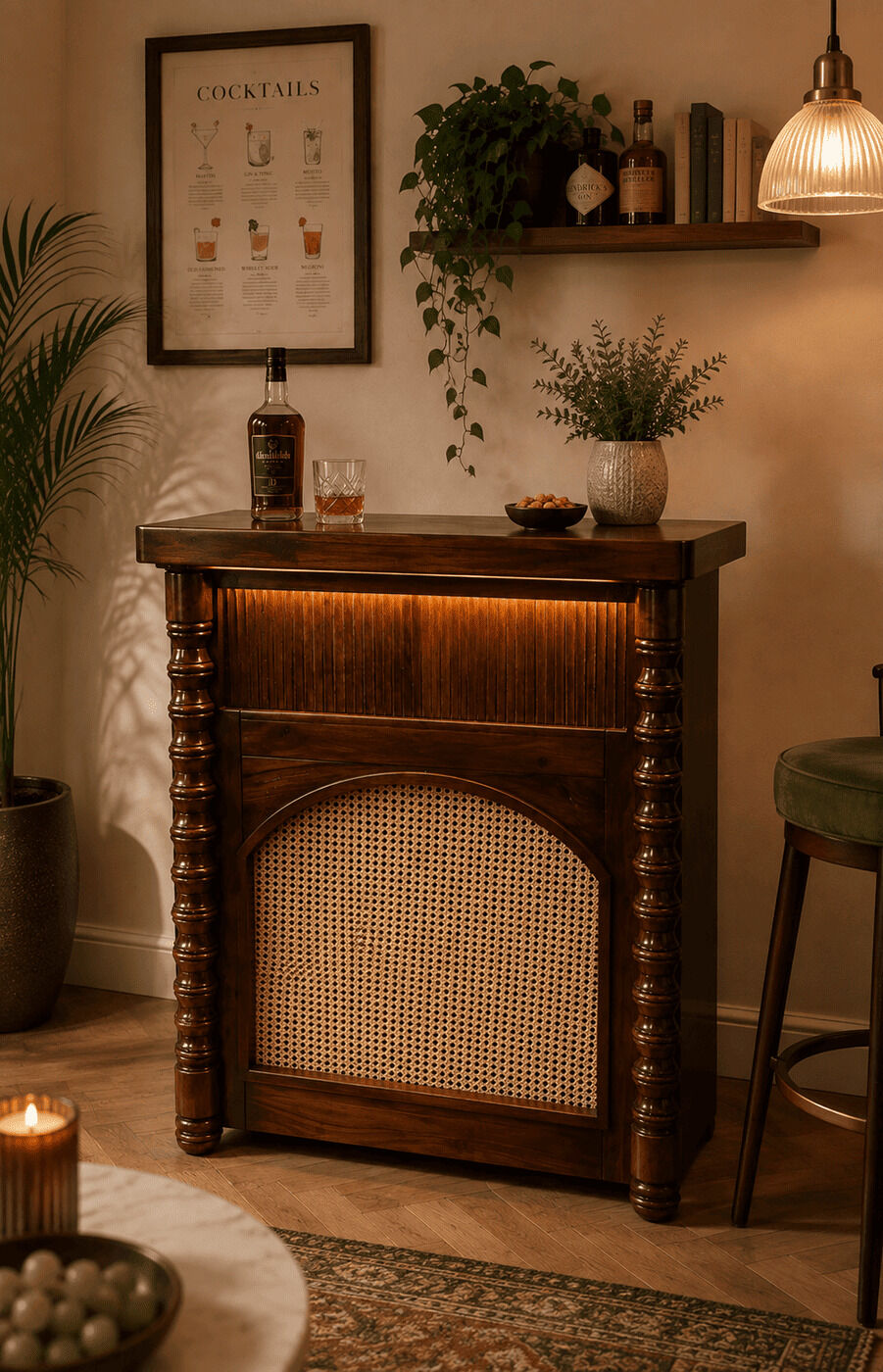 Oak & Cane Raiser Counter